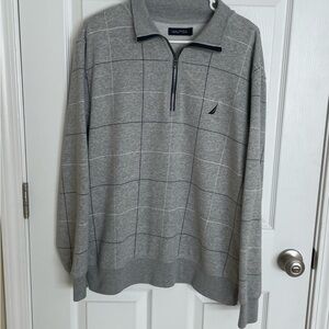 Nautica Men's Gray Zip Up, Pullover, Sweatshirt, EUC